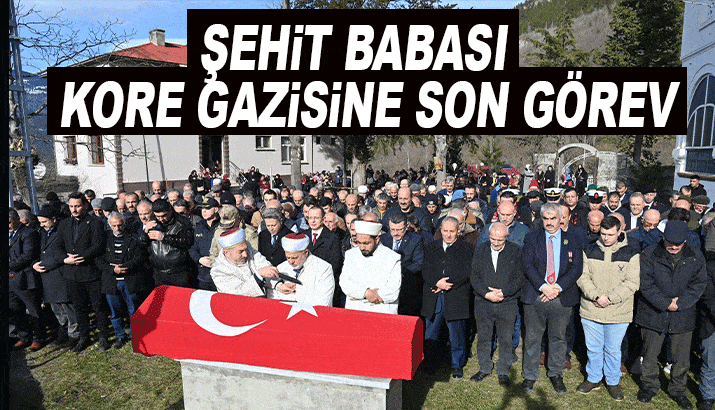 Şehit babası Kore gazisine son görev