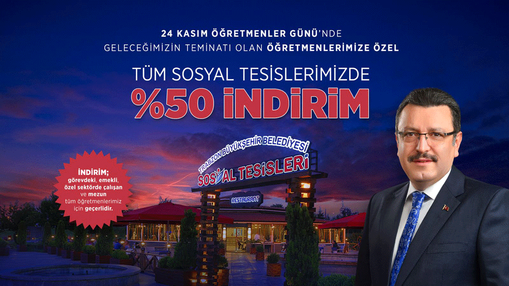 Trabzon Büyükşehir'den öğretmenlere özel indirim